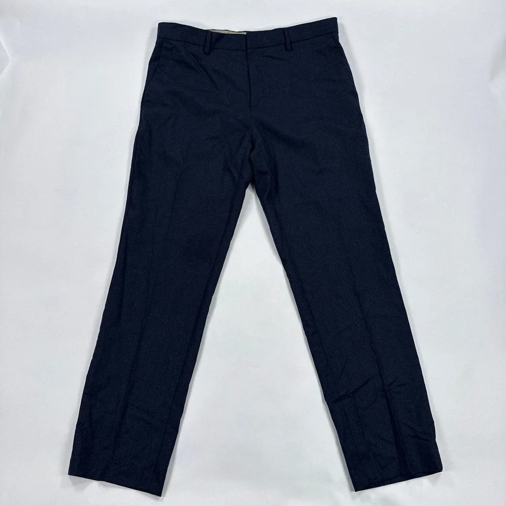 Banana Republic Mens Pants 34x32 Navy Blue Vitale Barberis Canonico Flannel Wool